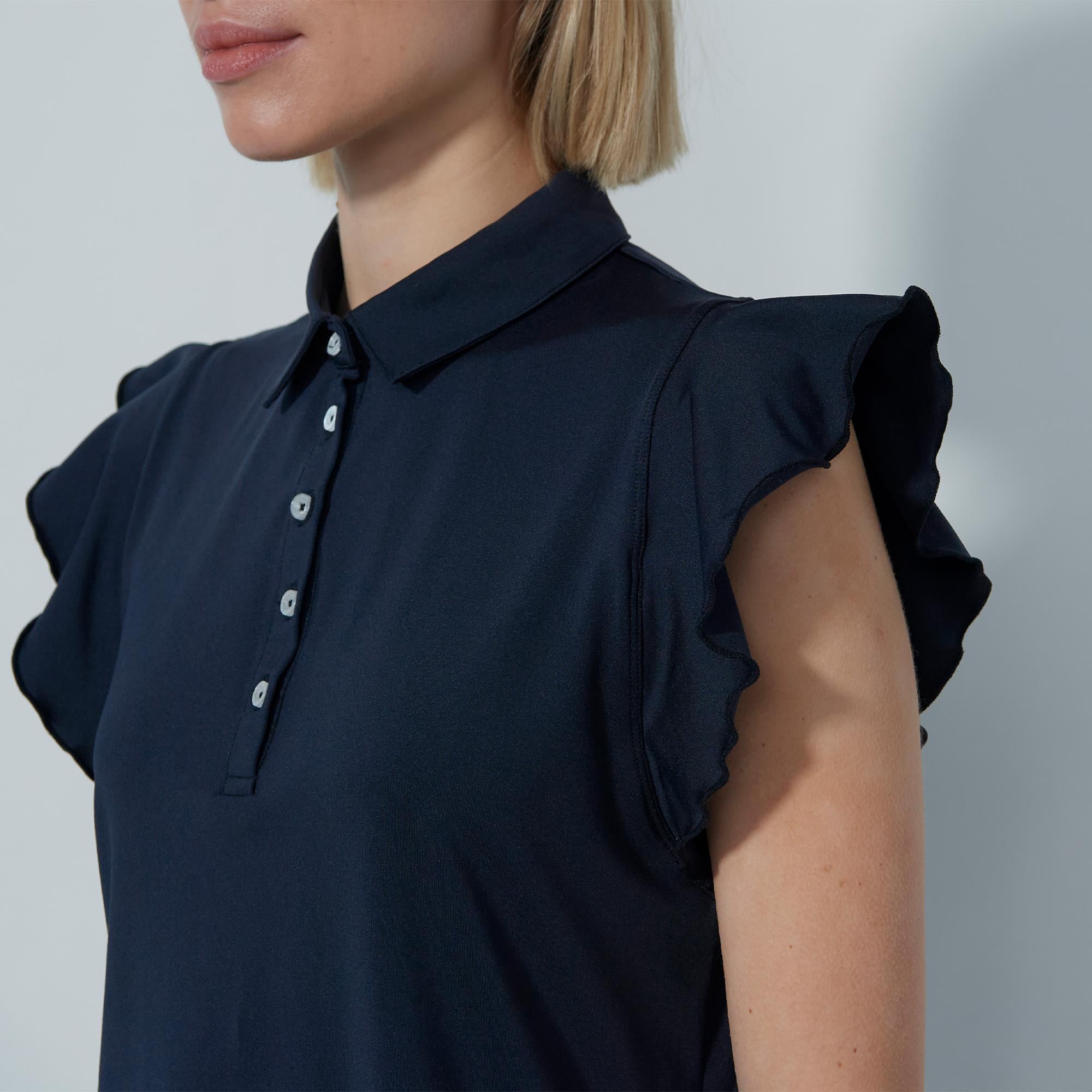 Daily Sports Luxe Ladies Sleeveless Golf Polo Shirt Navy